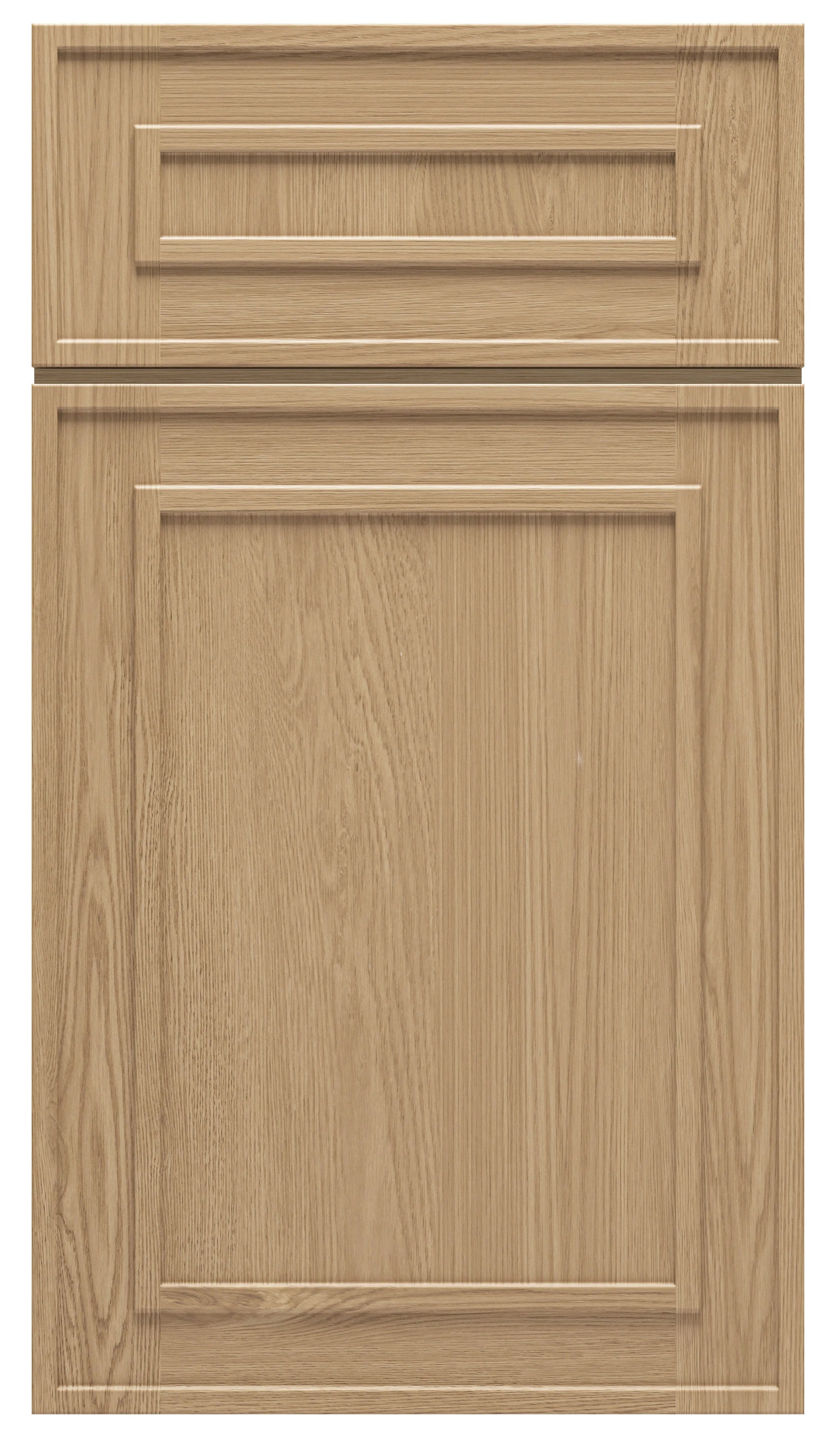 36" Tall Elegant Oak 1-1/4" Overlay Shaker Wall Cabinet - Single Door 9", 12", 15", 18" & 21"