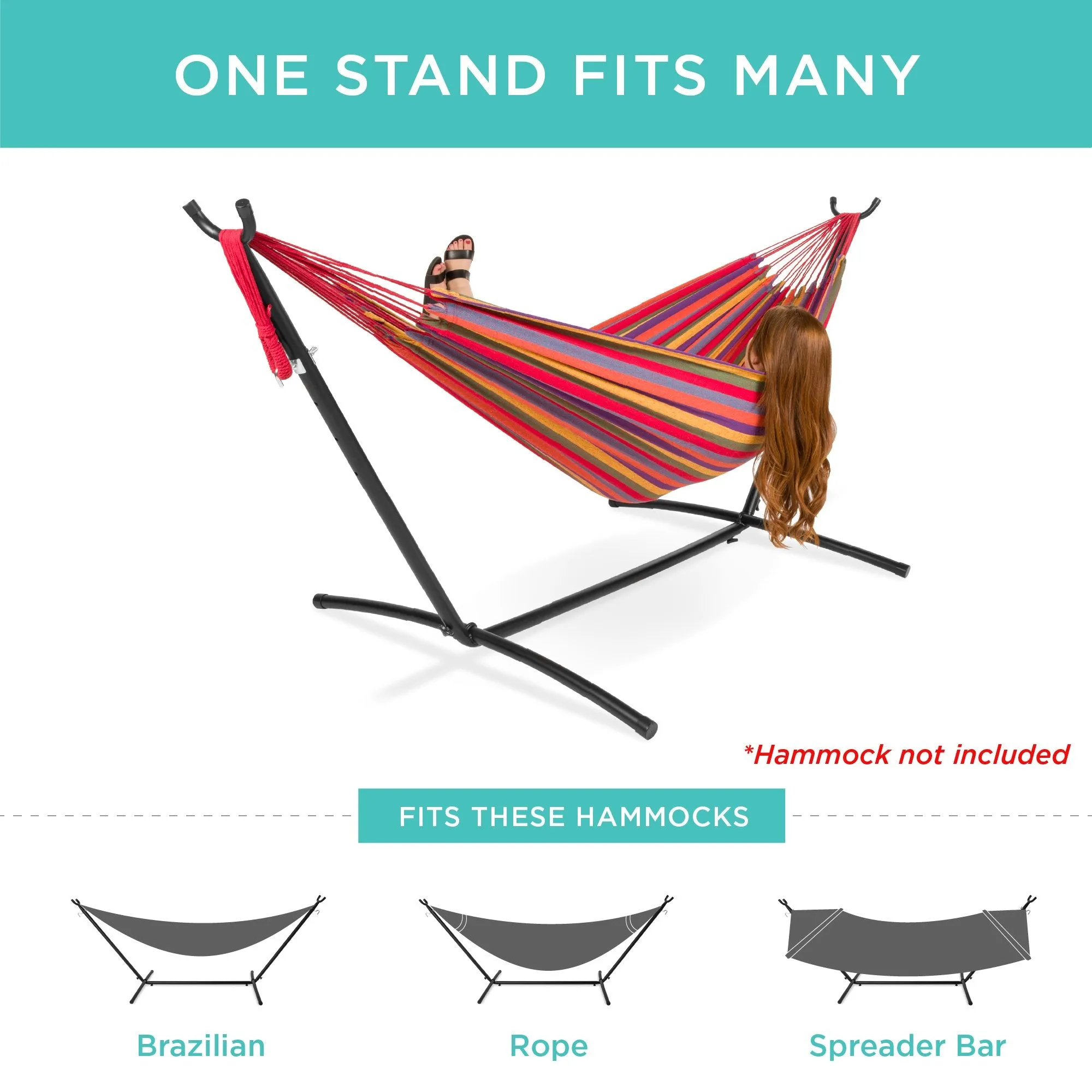 9ft Portable Heavy-Duty Steel Hammock Stand w/ Carrying Case