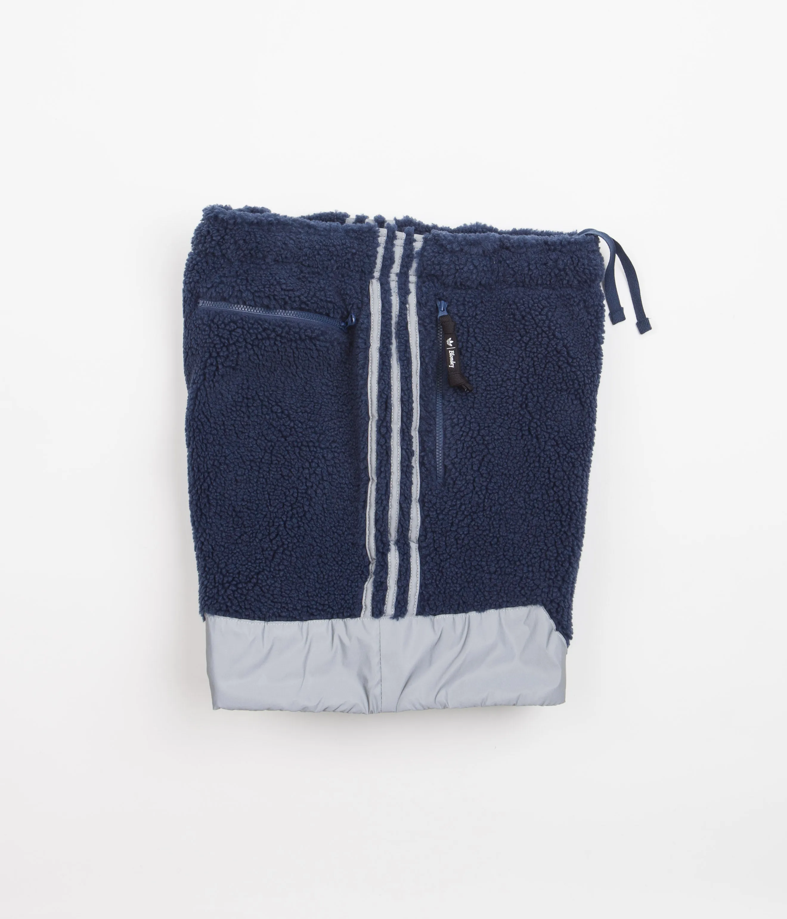 Adidas Blondey Sherpa Shorts - Mineral Blue / Reflective Silver