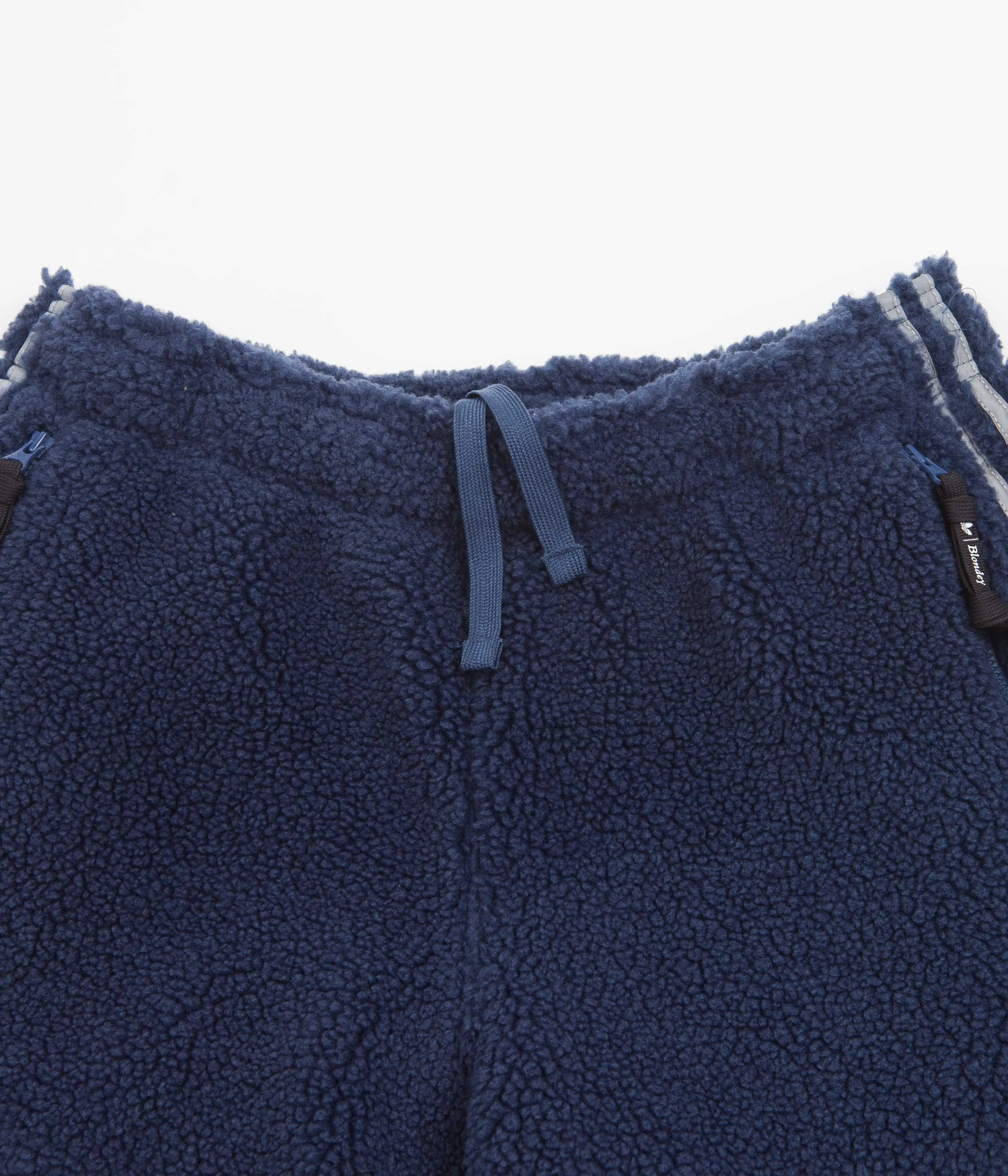 Adidas Blondey Sherpa Shorts - Mineral Blue / Reflective Silver