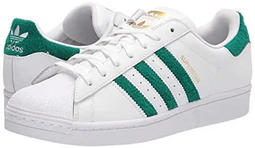 adidas Originals Men's Superstar Sneaker, White/White/Gold Metallic, 7