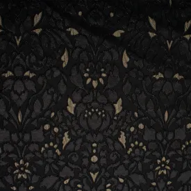 Black with Gold Metallic Brocade