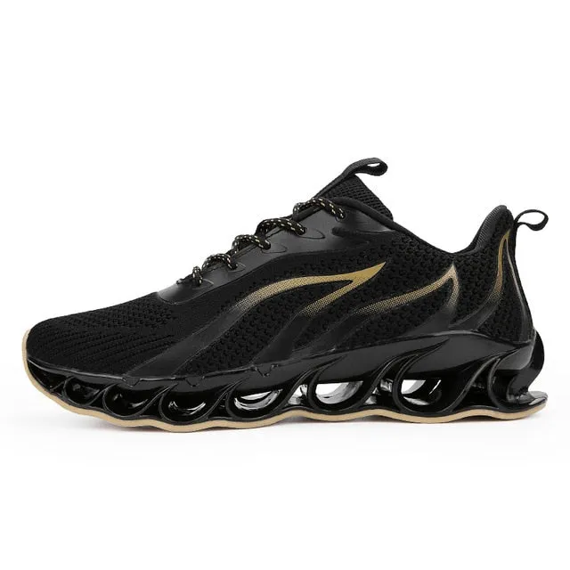 Breathable Flame Black Running Sneakers