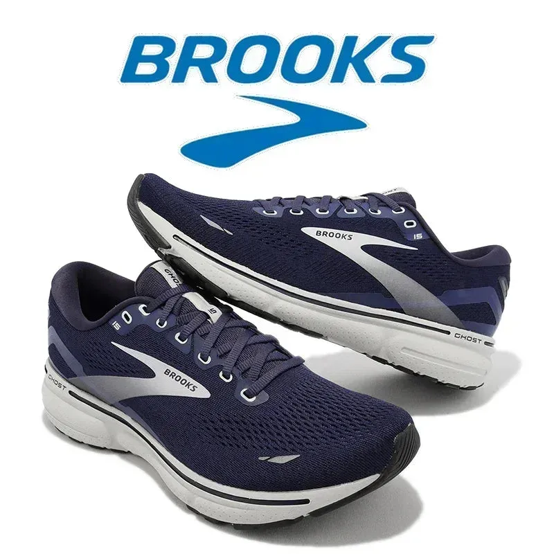 BROOKS Ghost15 Men Running Shoes Lightweight Shock Absorbing Anti-Slip Sneakers Cushioned Soft Sole Long Distance Running Shoes