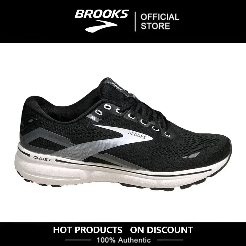 BROOKS Ghost15 Men Running Shoes Lightweight Shock Absorbing Anti-Slip Sneakers Cushioned Soft Sole Long Distance Running Shoes