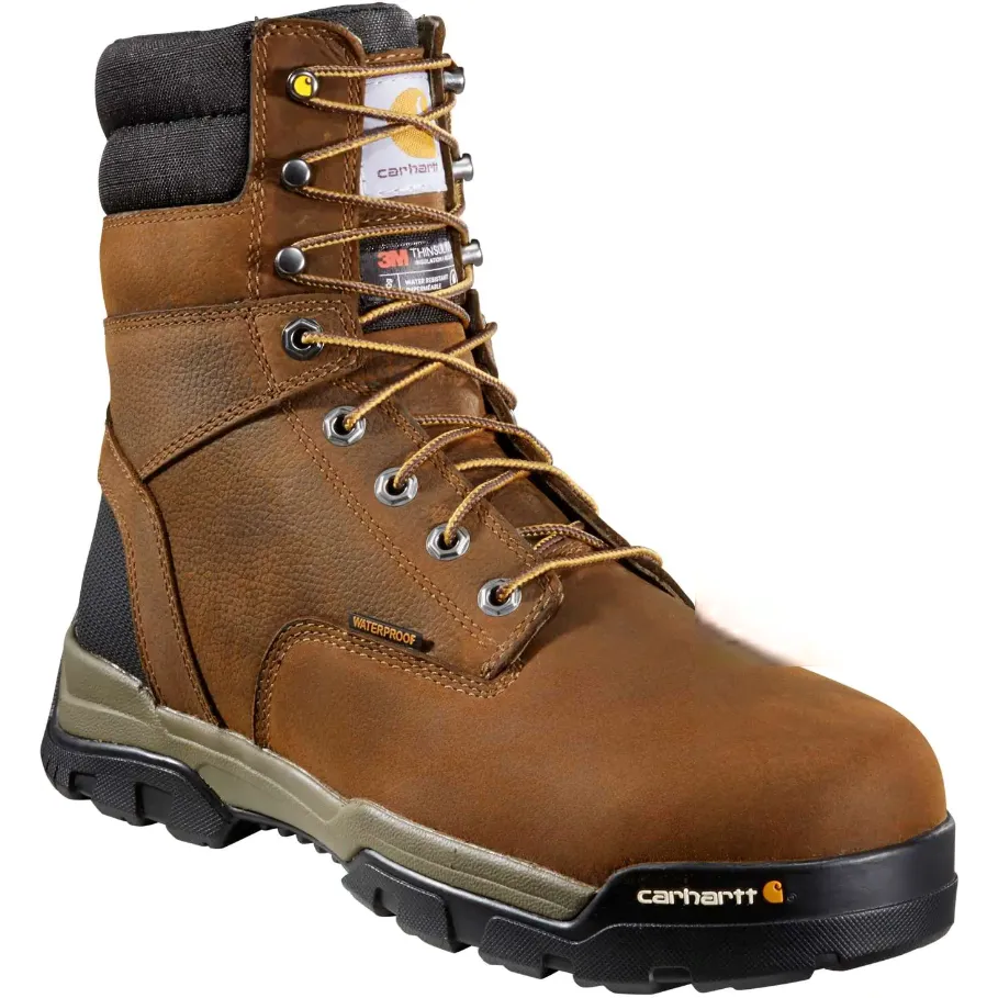 Carhartt Men's Ground Force 8" Soft Toe WP 600G Ins Work Boot- CME8047