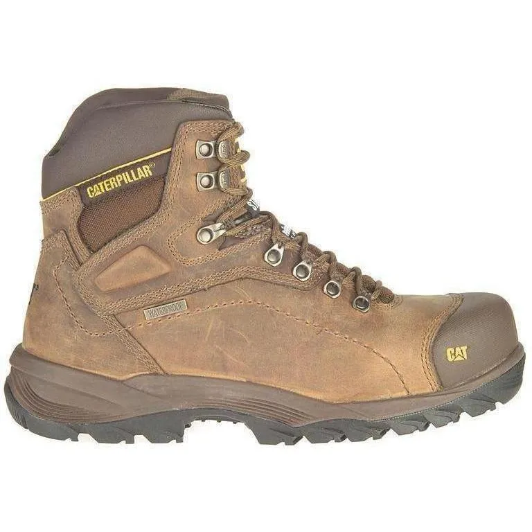 CAT Men's Diagnostic Hi WP Insulated Stl Toe Work Boot - Brown- P89940