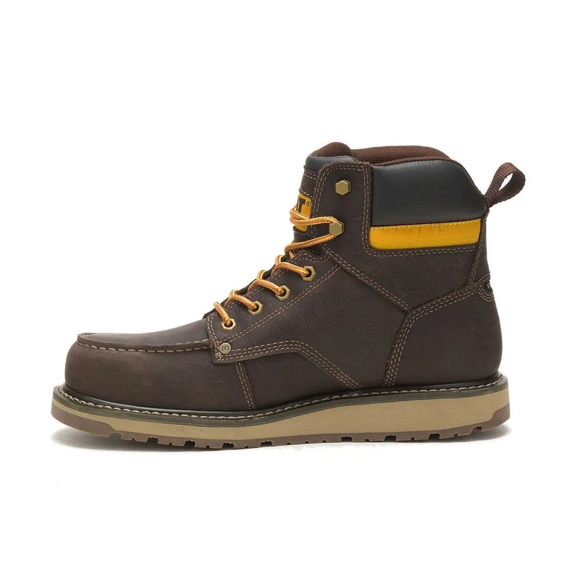 Caterpillar Calibrate (p91418) Steel Toe Men's Work Boot In Leather Brown