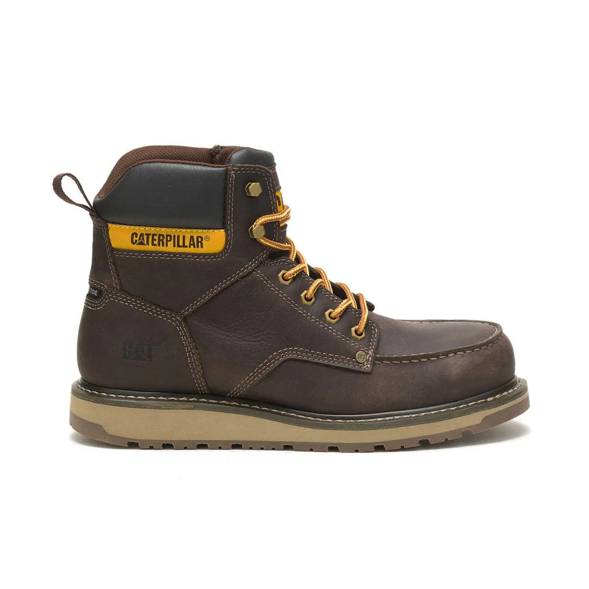 Caterpillar Calibrate (p91418) Steel Toe Men's Work Boot In Leather Brown