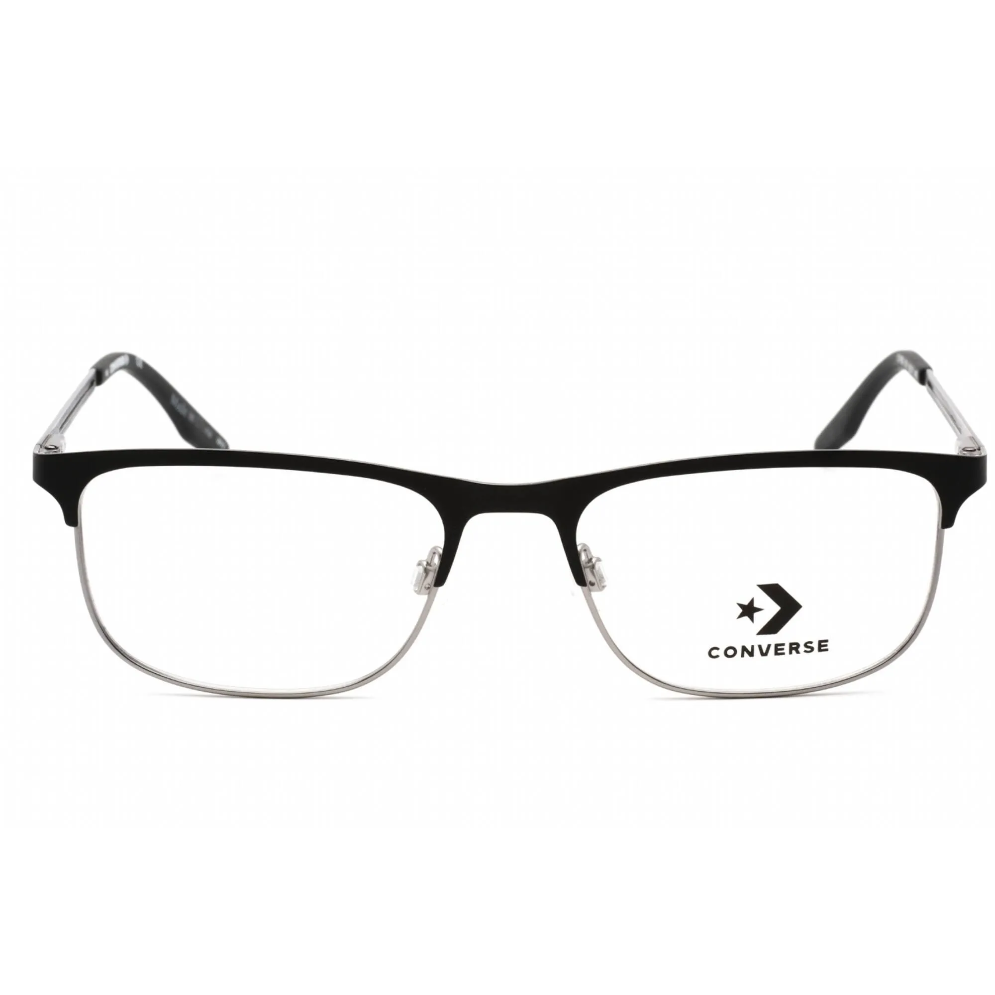 Converse Men's Eyeglasses - Full Rim Matte Black Metal Rectangular Frame | CV1000 001