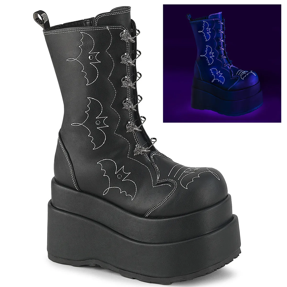 Demonia Bear-182 Tiered Platform Mid-Calf Boot