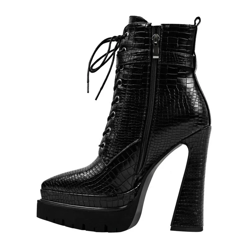 Double Platform Ankle Boots