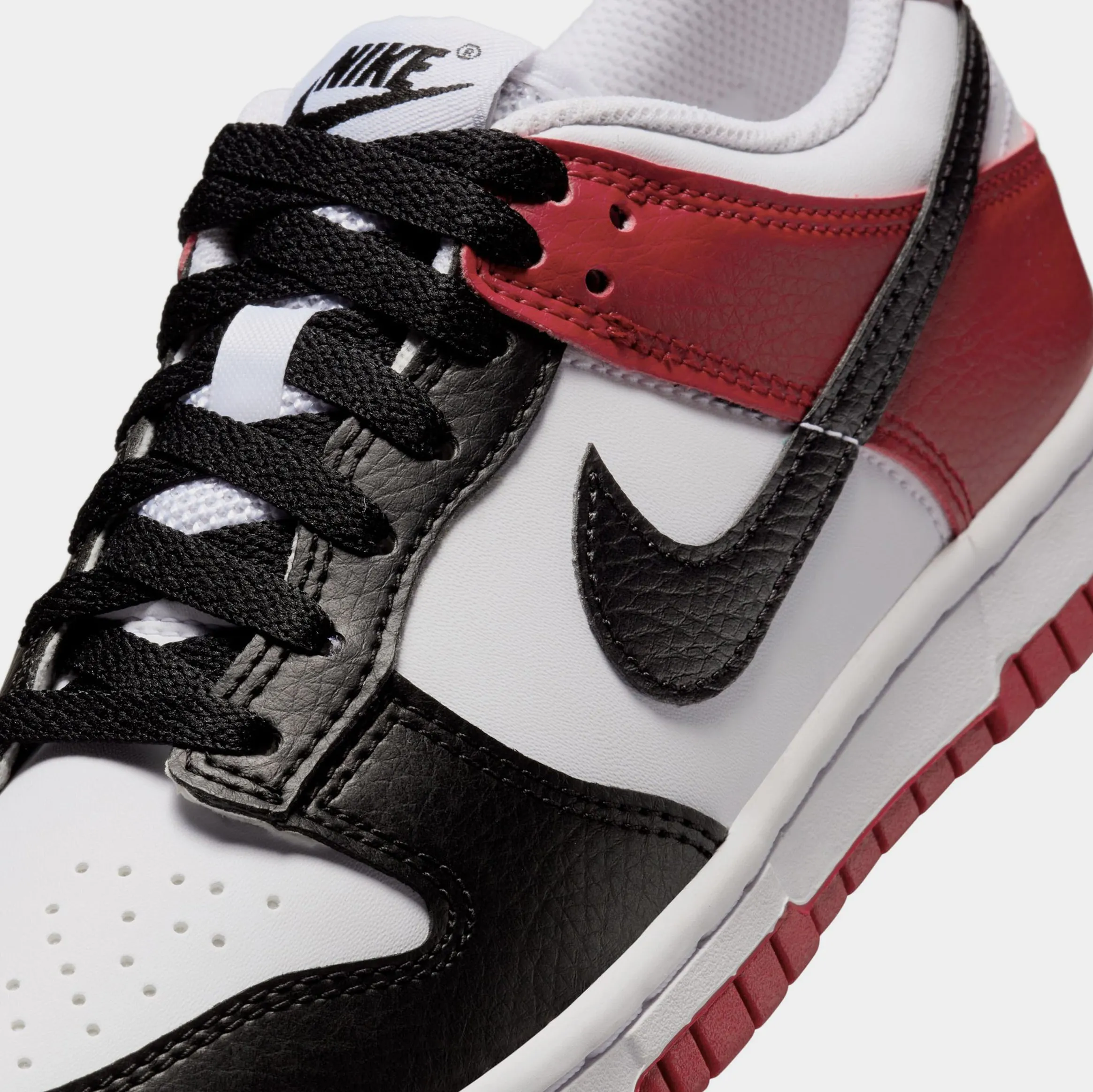 Dunk Low Grade School Lifestyle Shoes (Black/Gym Red/White)