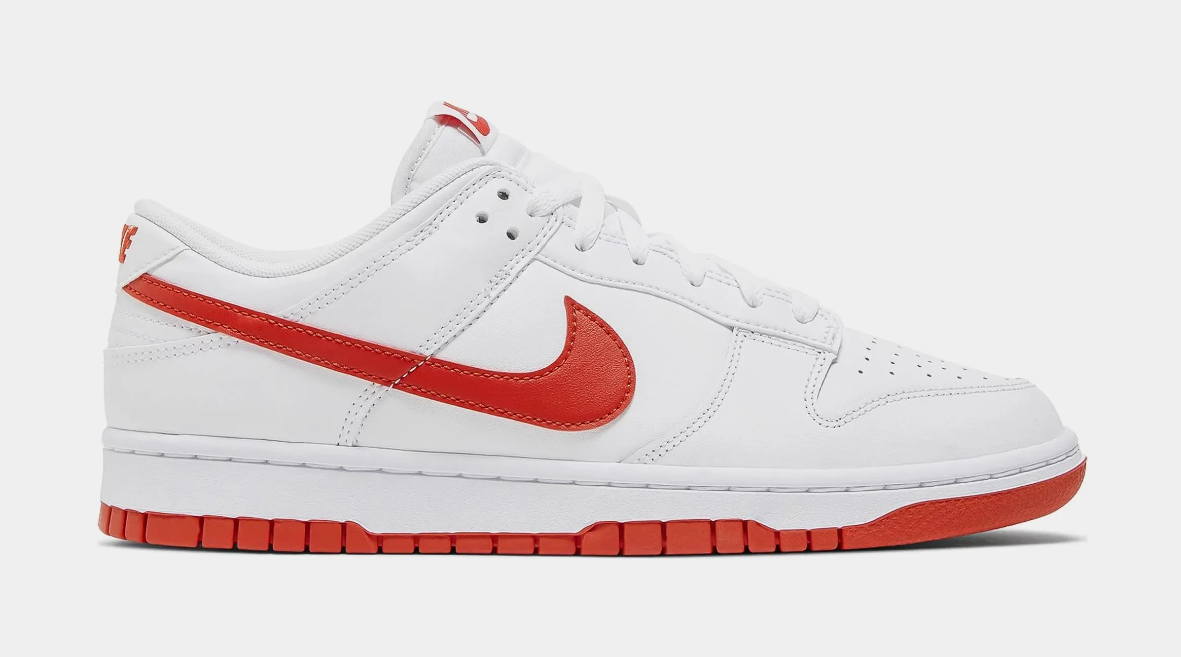 Dunk Low Mens Lifestyle Shoes (White/Picante Red)