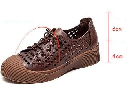 Fashion Breathable Leather Sneakers Women Casual Shoes FGCS03