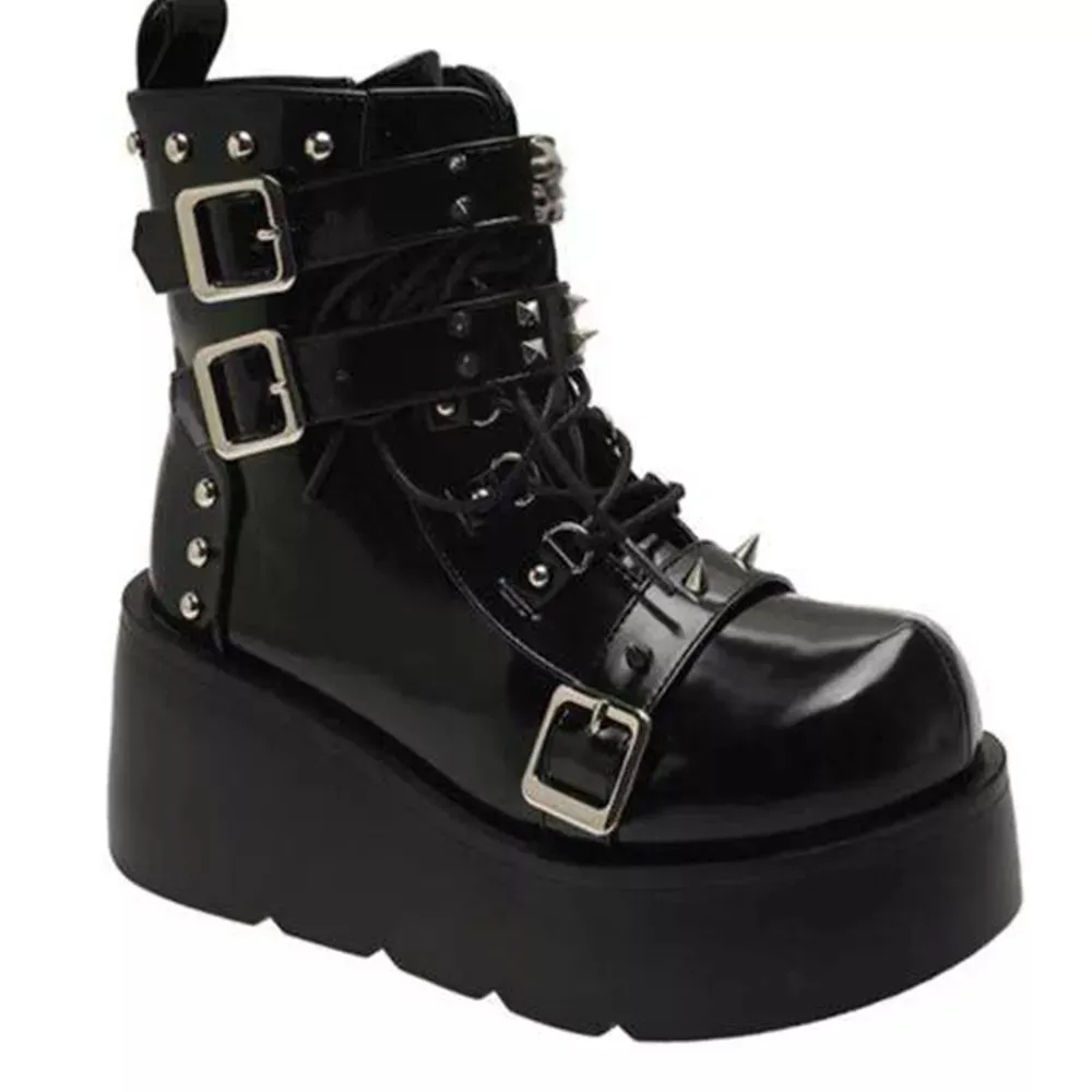 Funki Buys | Boots | Women's Gothic Platform Wedge Boots