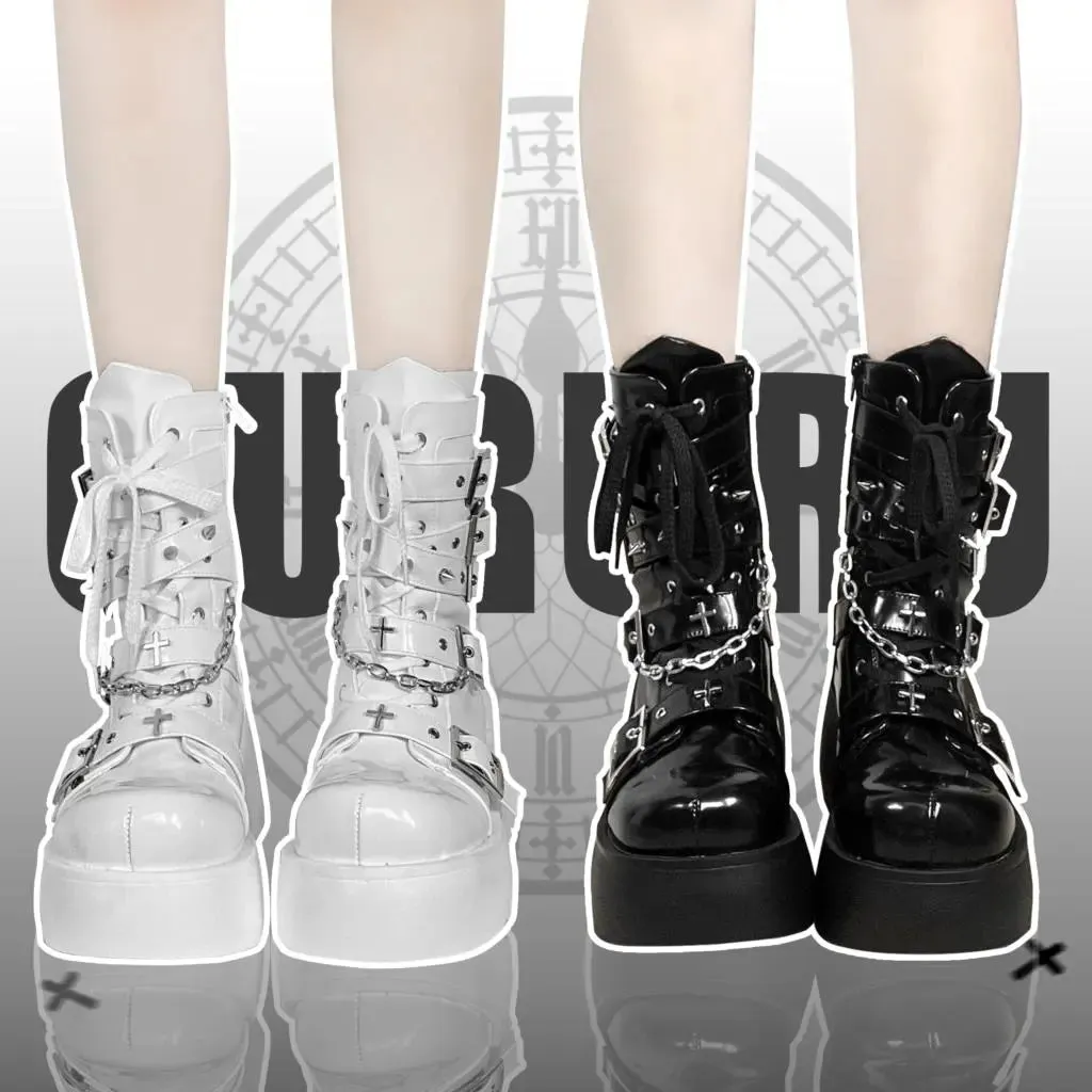 Funki Buys | Boots | Women's Gothic Platform Wedge Boots