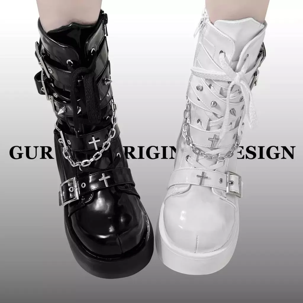 Funki Buys | Boots | Women's Gothic Platform Wedge Boots