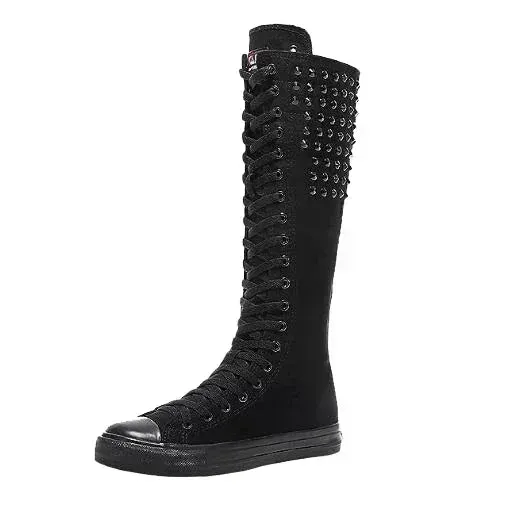 Funki Buys | Boots | Women's High Top Lace Up Canvas Boots