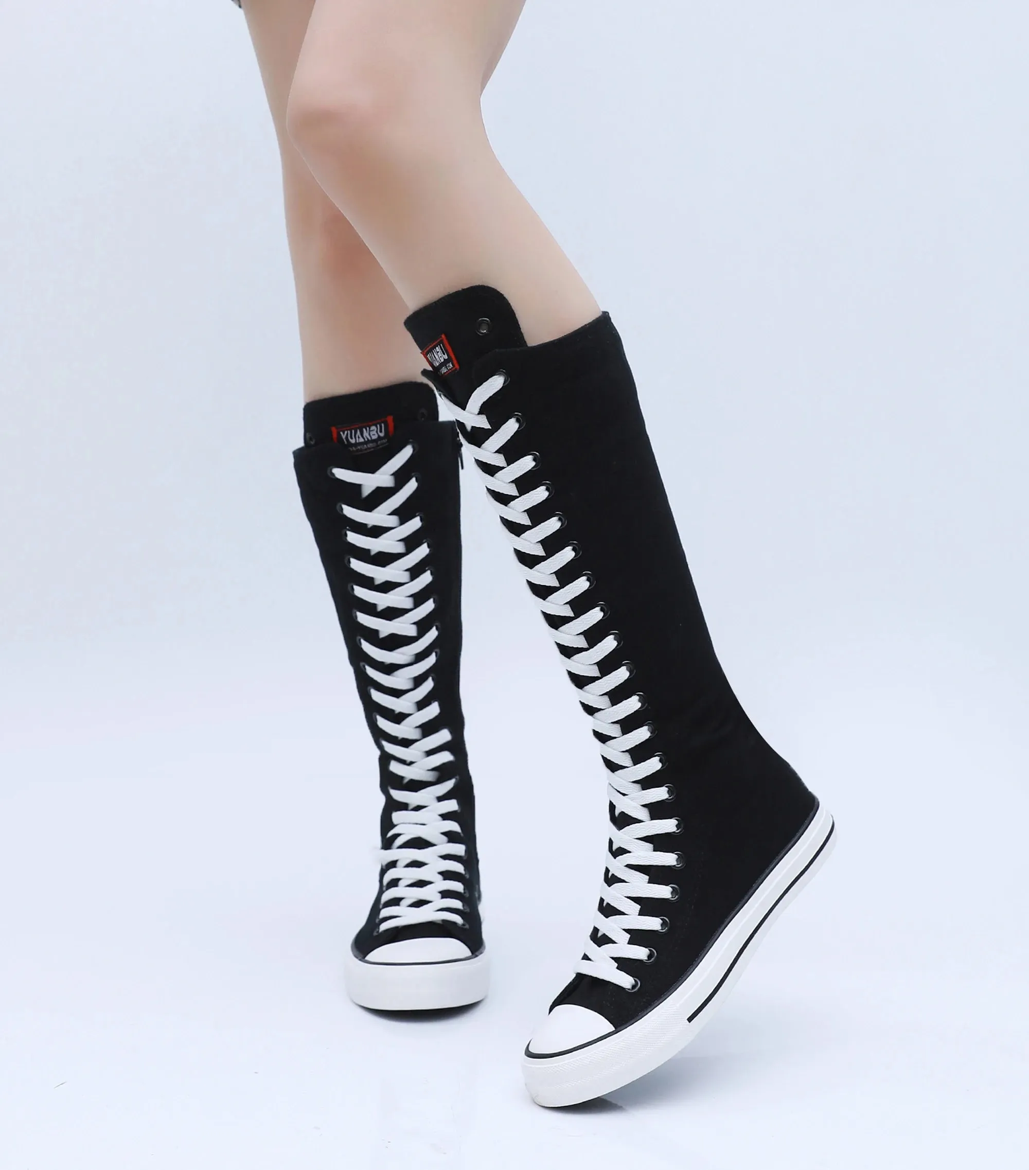 Funki Buys | Boots | Women's High Top Lace Up Canvas Boots