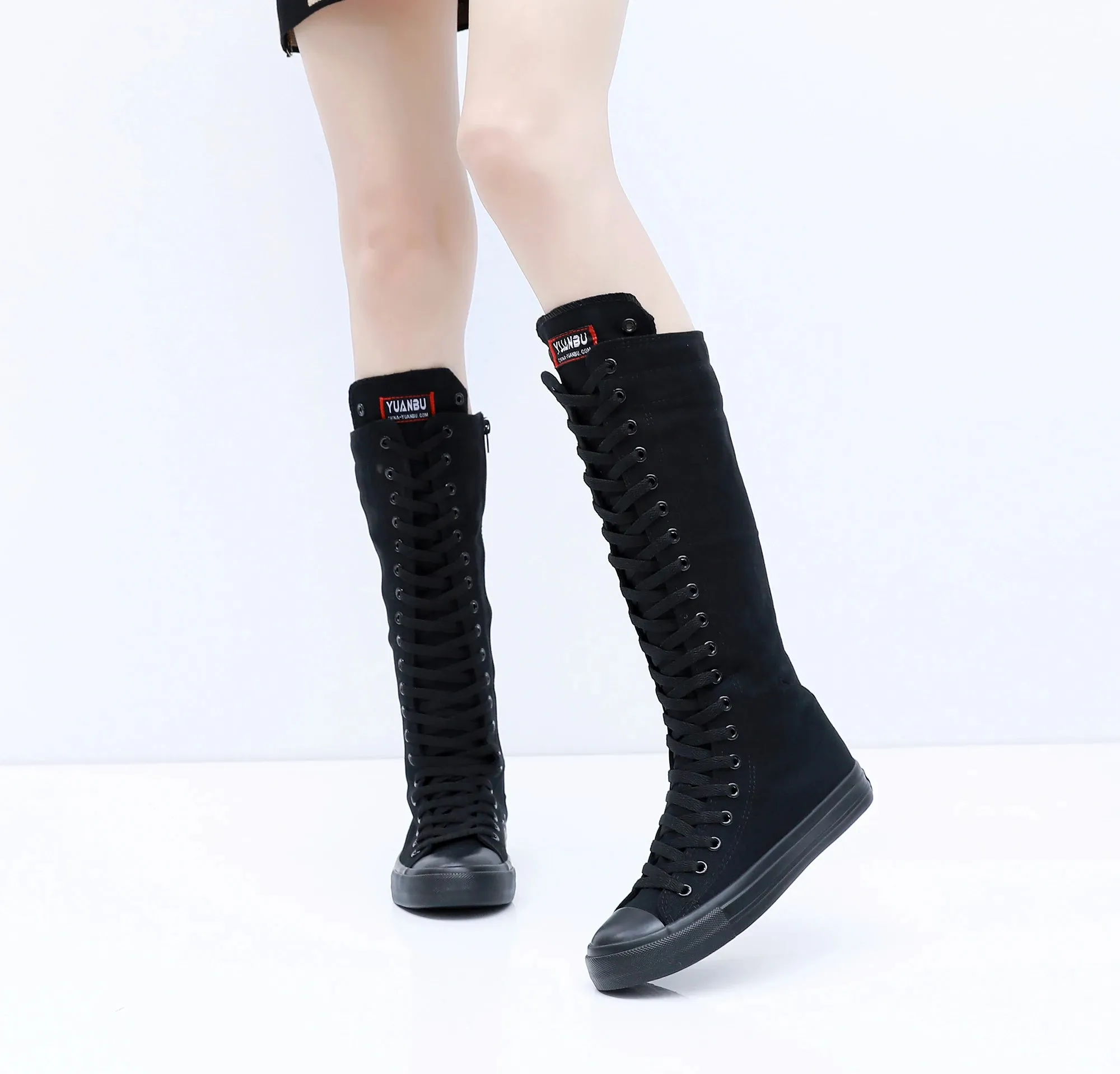 Funki Buys | Boots | Women's High Top Lace Up Canvas Boots