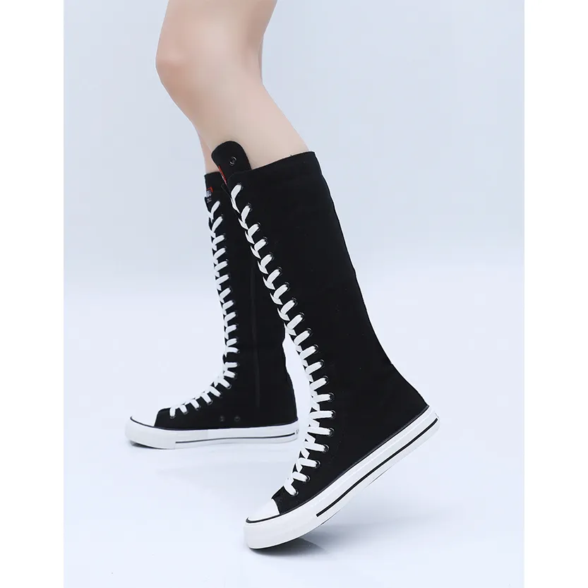 Funki Buys | Boots | Women's High Top Lace Up Canvas Boots