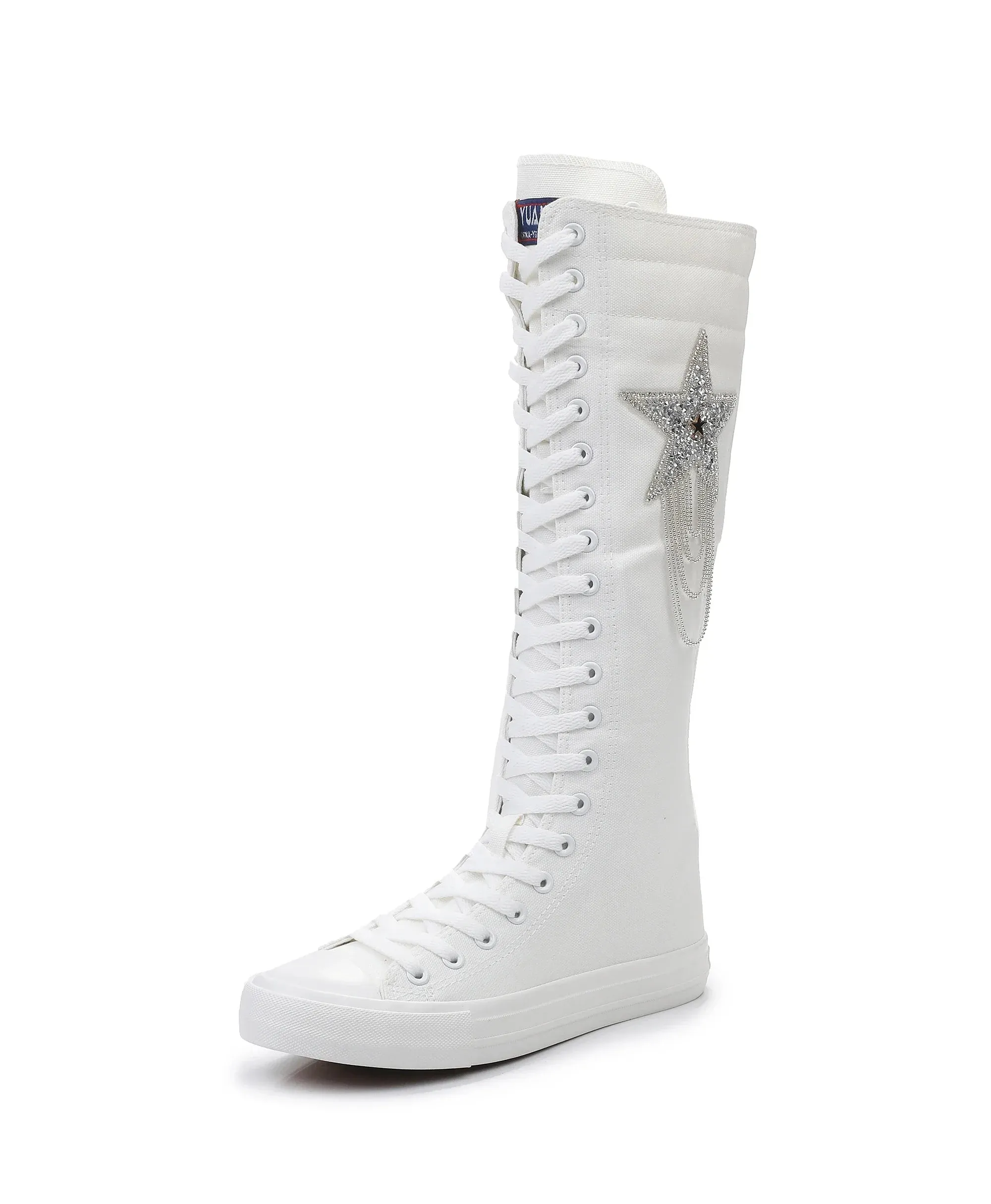 Funki Buys | Boots | Women's High Top Lace Up Canvas Boots