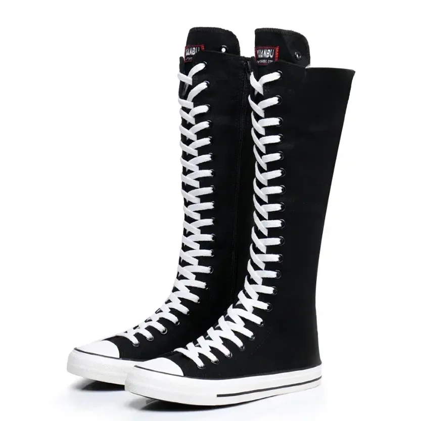 Funki Buys | Boots | Women's High Top Lace Up Canvas Boots