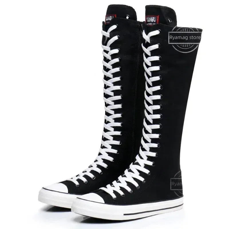 Funki Buys | Boots | Women's High Top Lace Up Canvas Boots