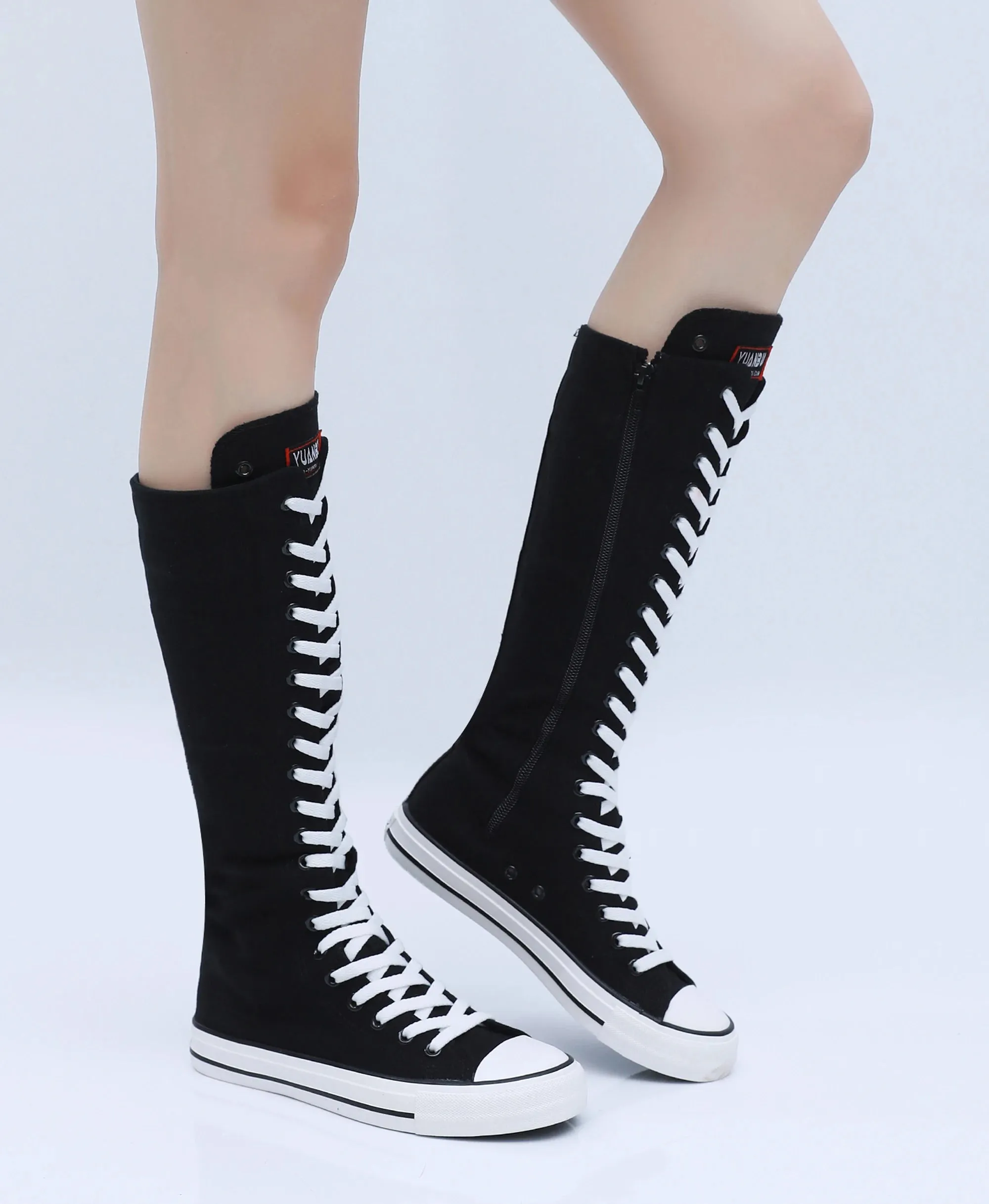 Funki Buys | Boots | Women's High Top Lace Up Canvas Boots