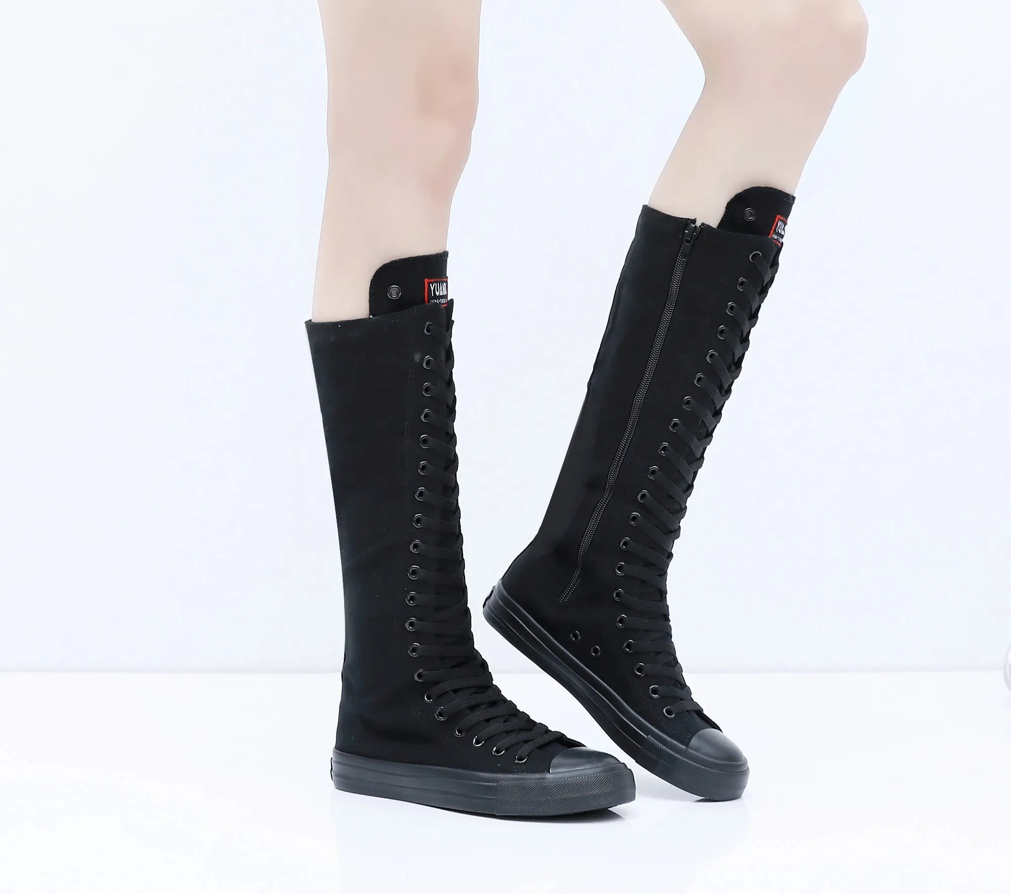 Funki Buys | Boots | Women's High Top Lace Up Canvas Boots