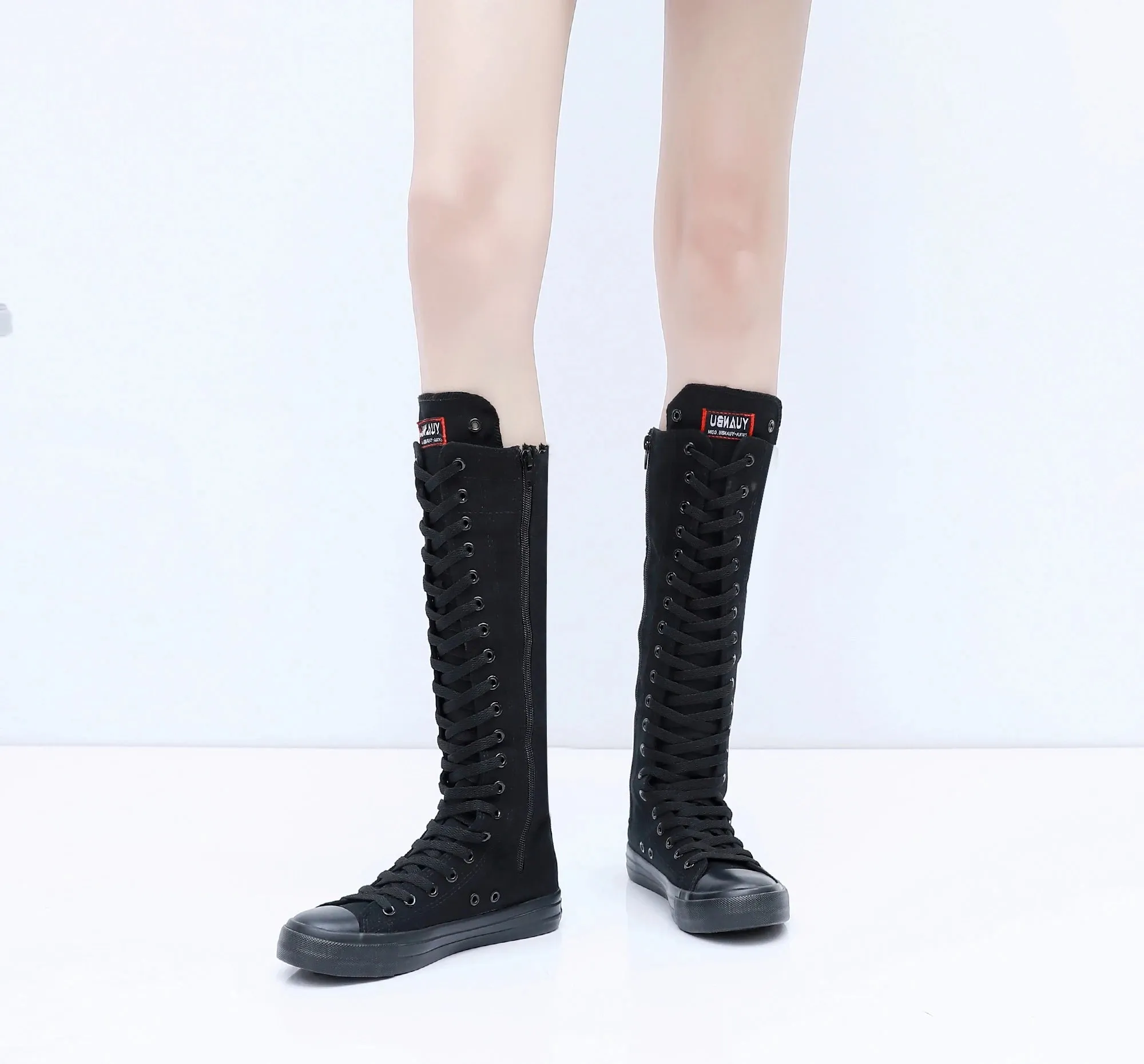 Funki Buys | Boots | Women's High Top Lace Up Canvas Boots