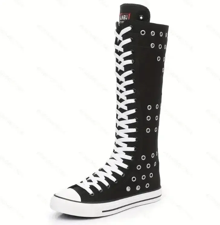 Funki Buys | Boots | Women's High Top Lace Up Canvas Boots