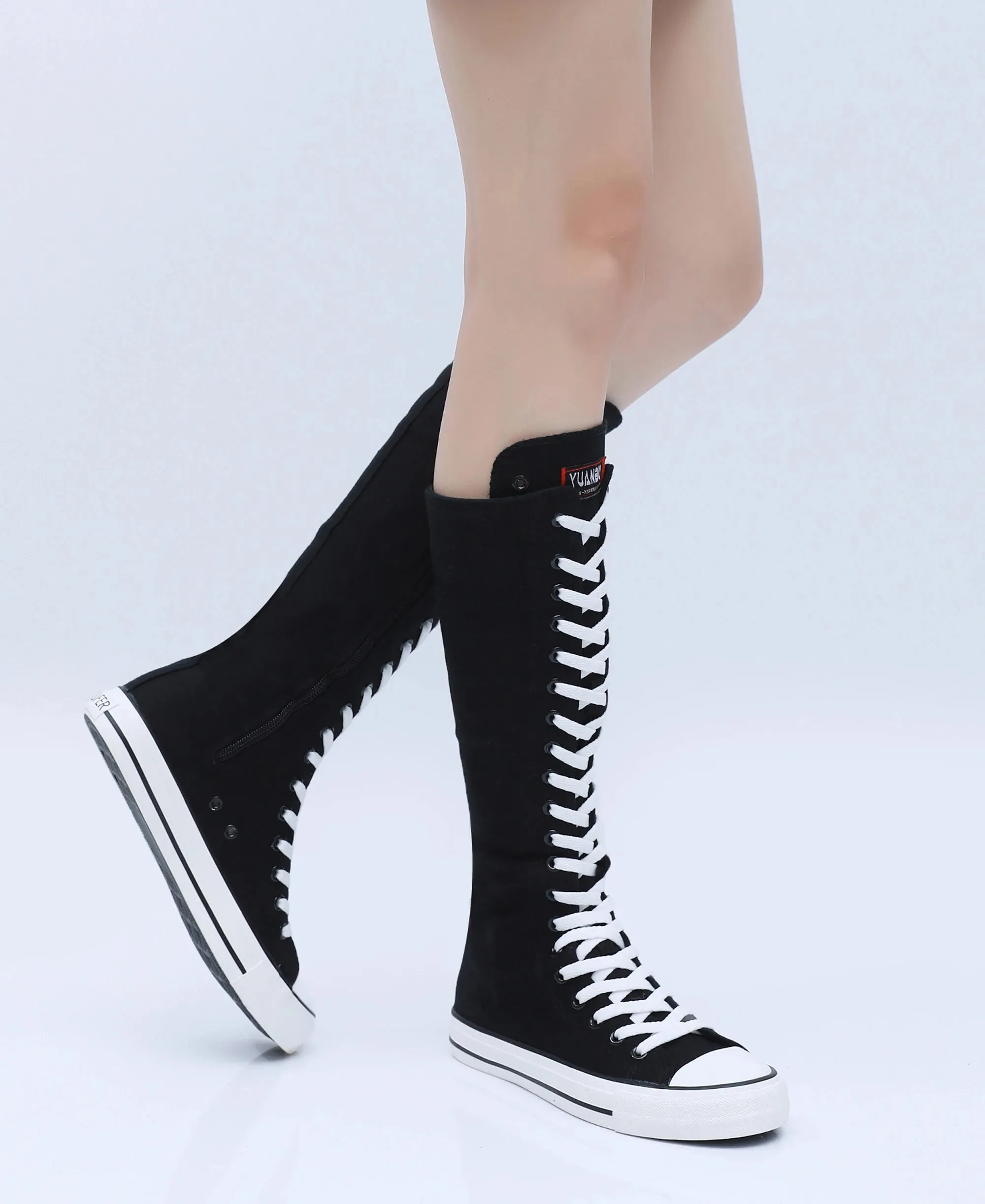 Funki Buys | Boots | Women's High Top Lace Up Canvas Boots