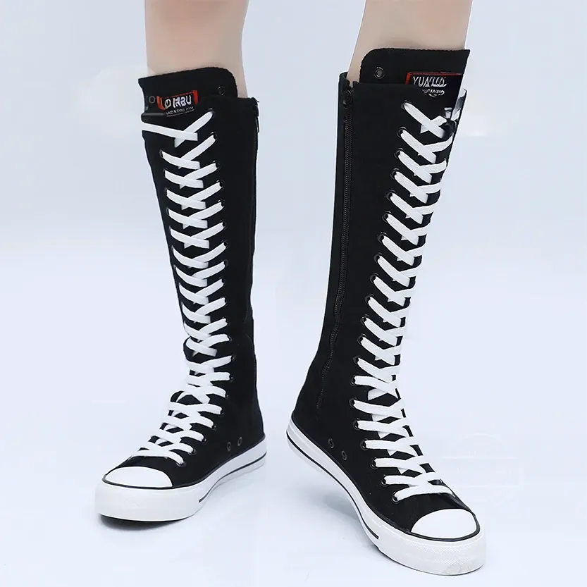 Funki Buys | Boots | Women's High Top Lace Up Canvas Boots