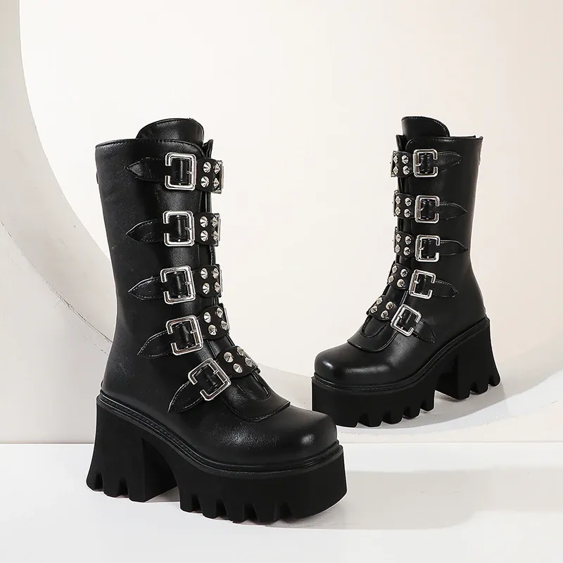 Funki Buys | Boots | Women's Platform Buckle Strap Wedges