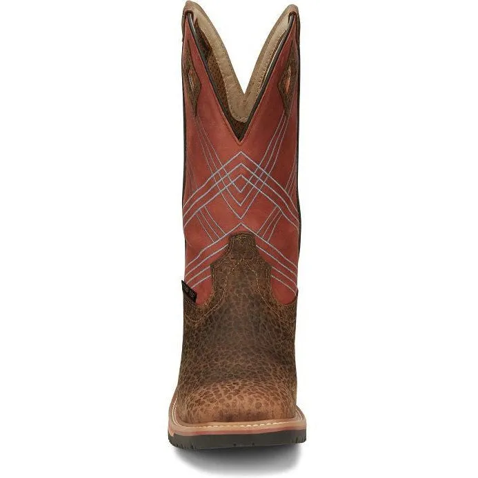 Justin Men's Dalhart 12" Nano CT Western Work Boot -Brown- SE4218