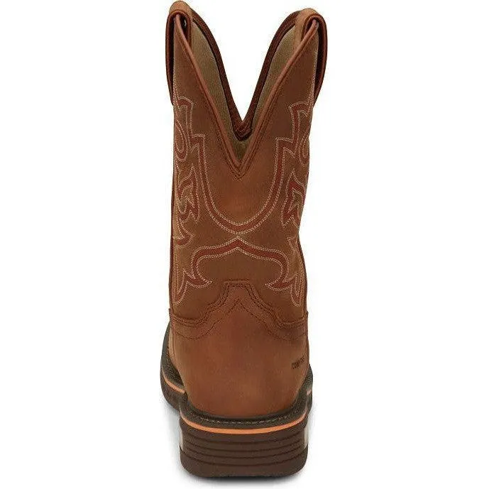 Justin Men's Resistor 11" Nano Comp Toe Western Work Boot -Brown- CR4016