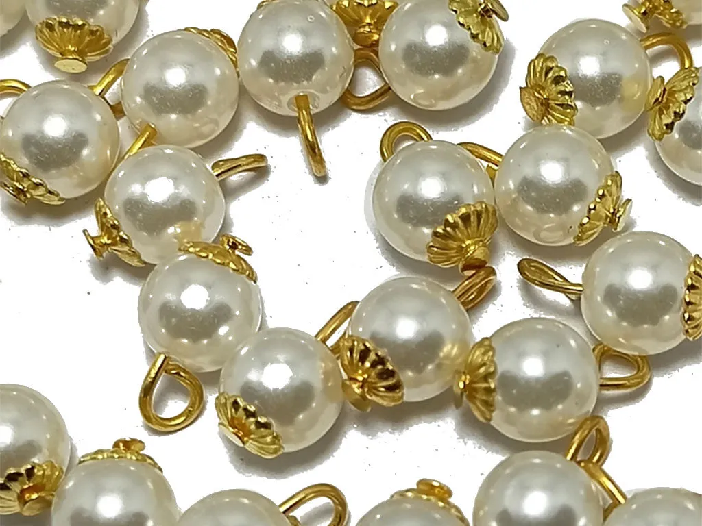 Matte Silver & Golden Spherical Loreal Glass Beads