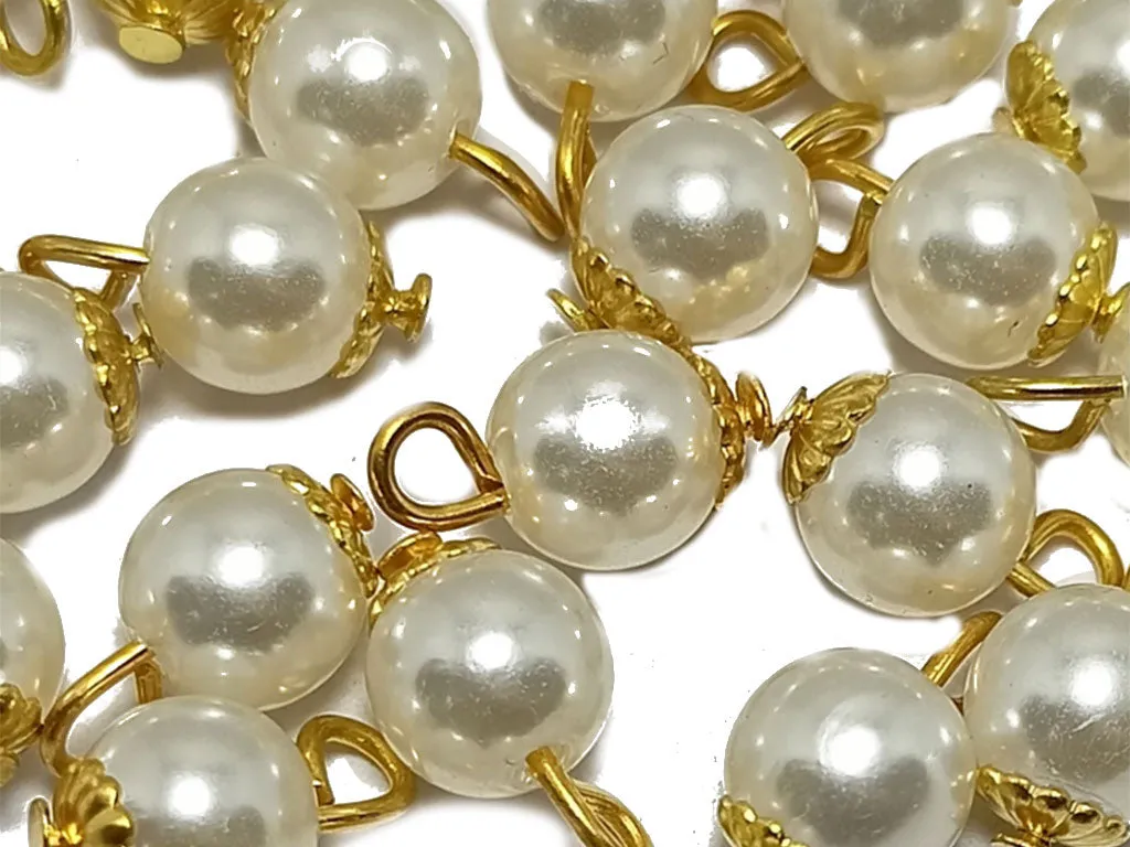 Matte Silver & Golden Spherical Loreal Glass Beads