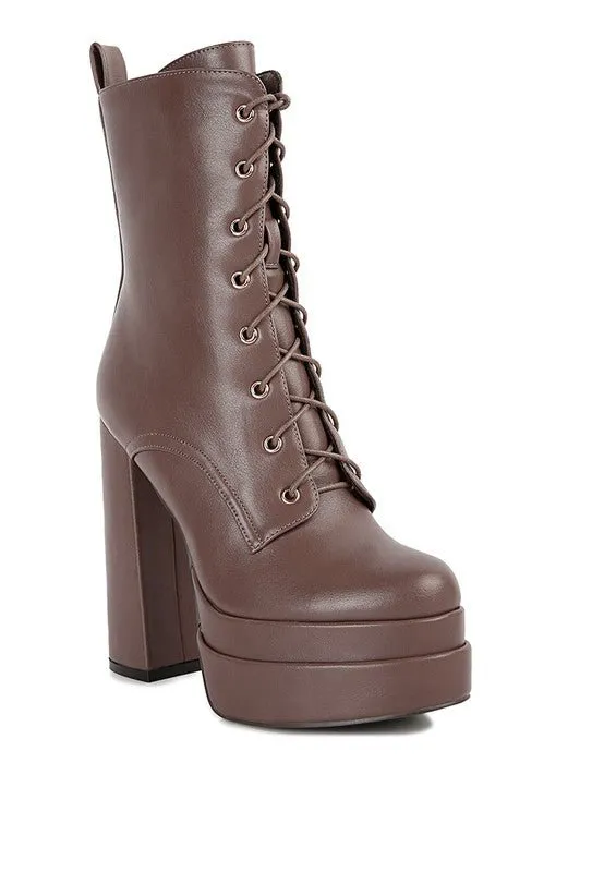 Meowsterpiece Faux Leather High-Heeled Ankle Boots