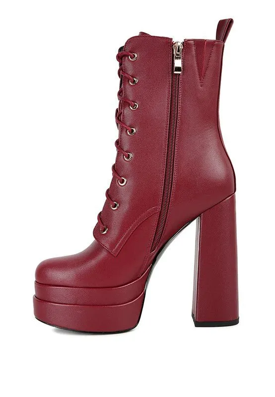 Meowsterpiece Faux Leather High-Heeled Ankle Boots