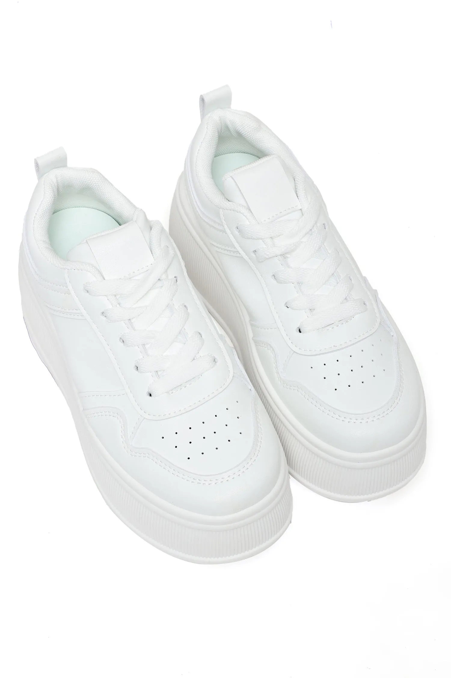 Minimalist Platform Sneakers-White