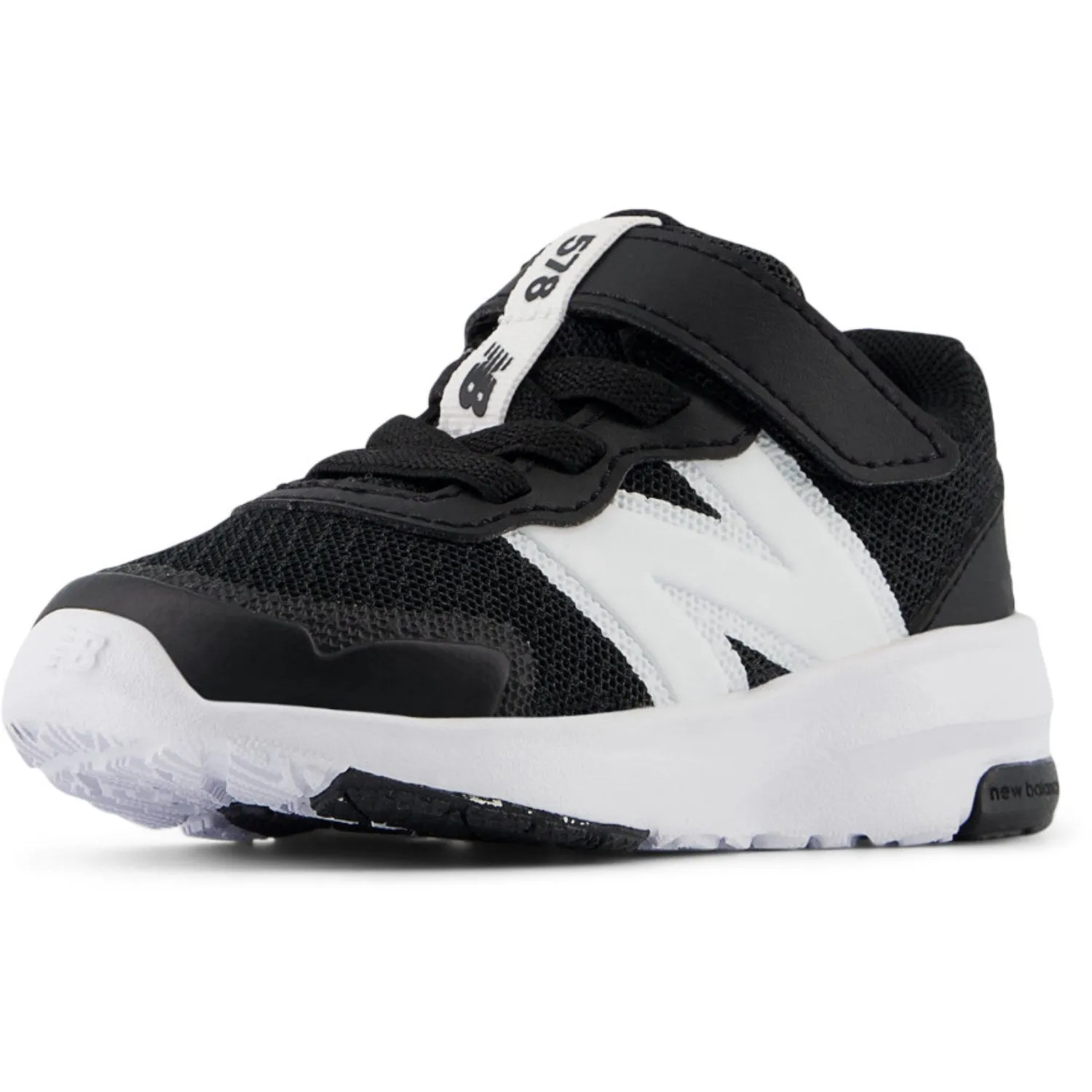 New Balance Black New Balance FreshFoam 578 Kids Bungee Lace With Top Strap