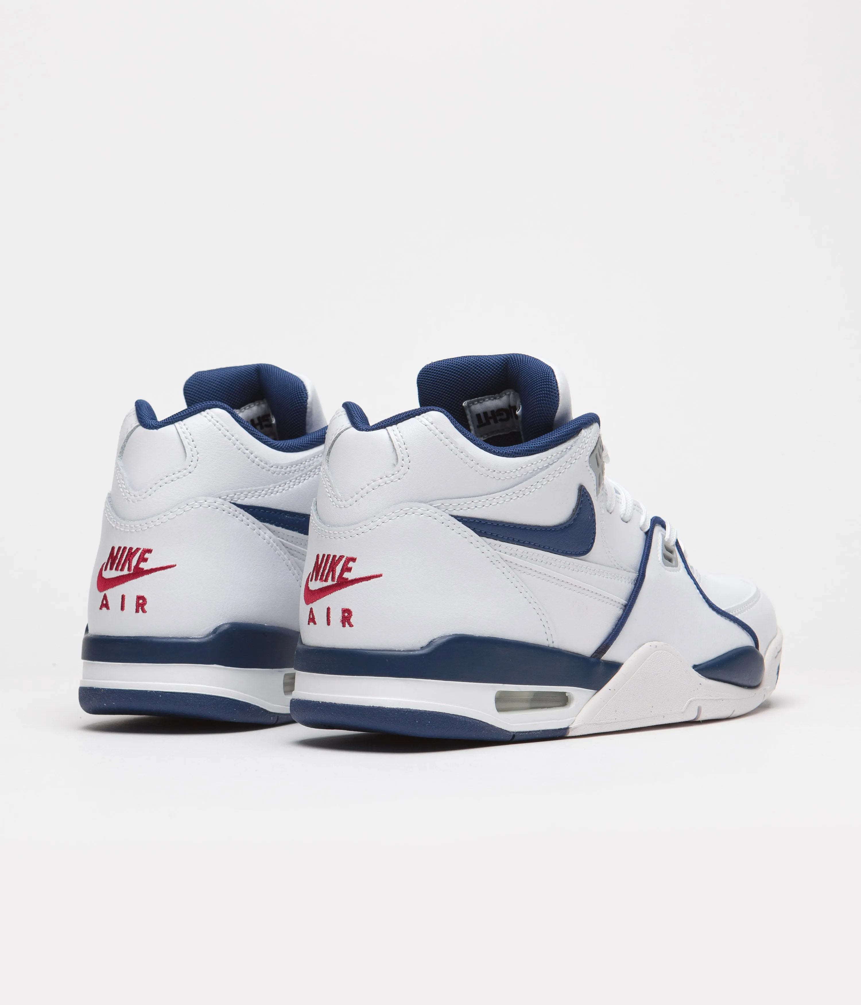 Nike Air Flight 89 Shoes - White / Dark Royal Blue - Varsity Red