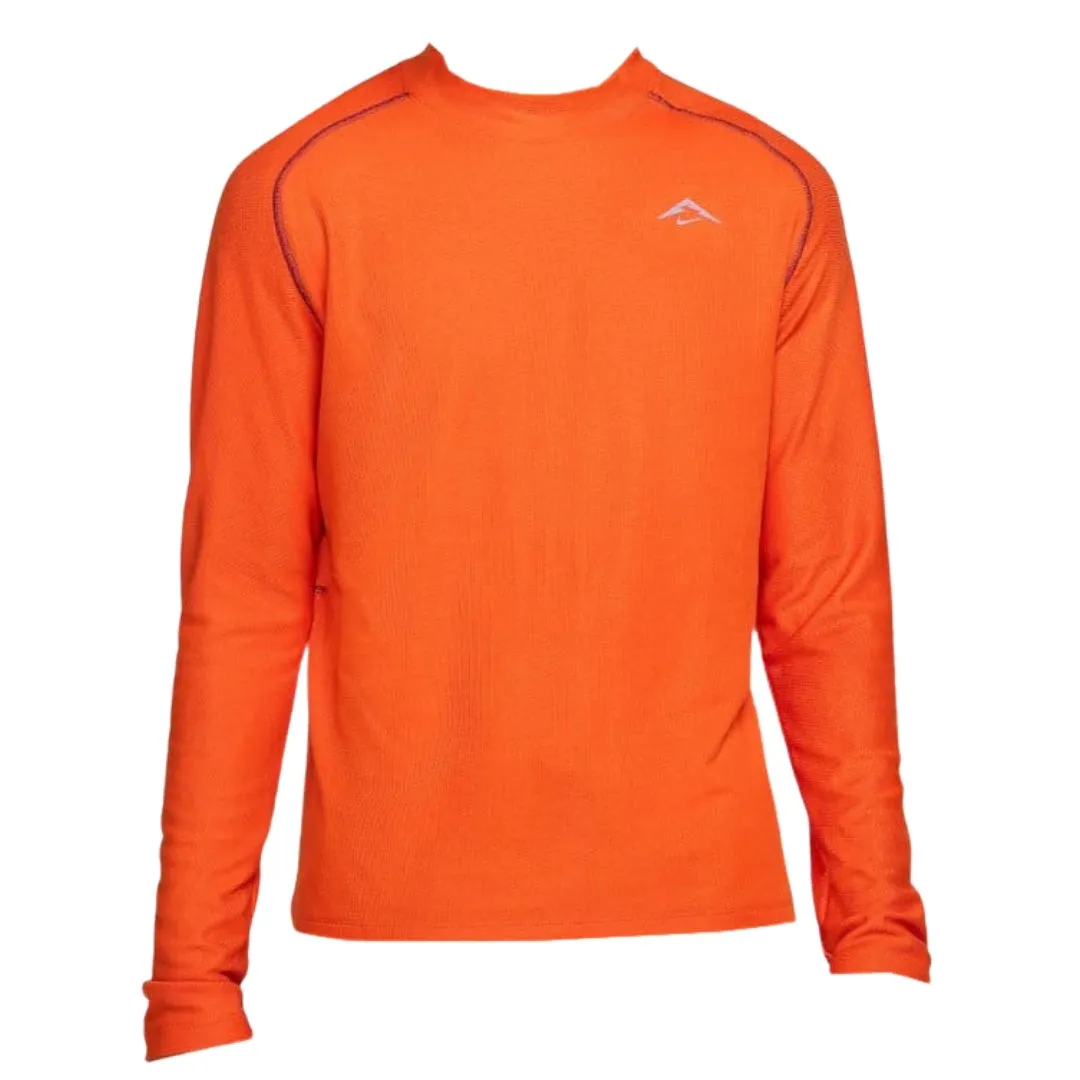 Nike Trail Long Sleeve Orange Running Top