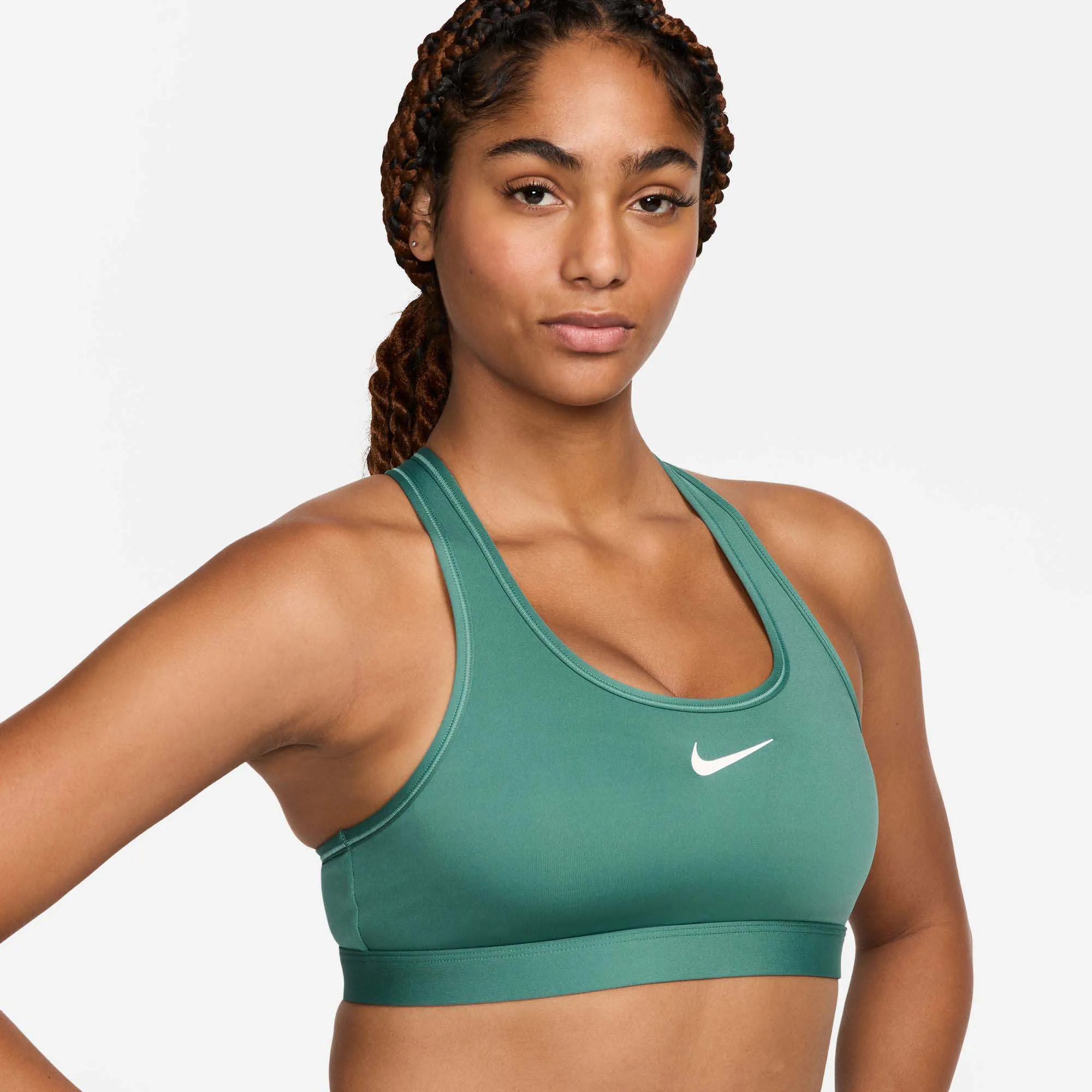 Nike | Women's Swoosh Medium Support Padded Sports Bra - Bicoastal/White