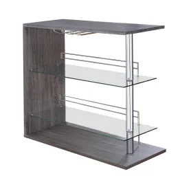 Prescott Rectangular 2-shelf Bar Unit Grey