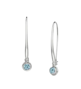 "Jazzy" Sterling Silver and Blue Topaz Earrings