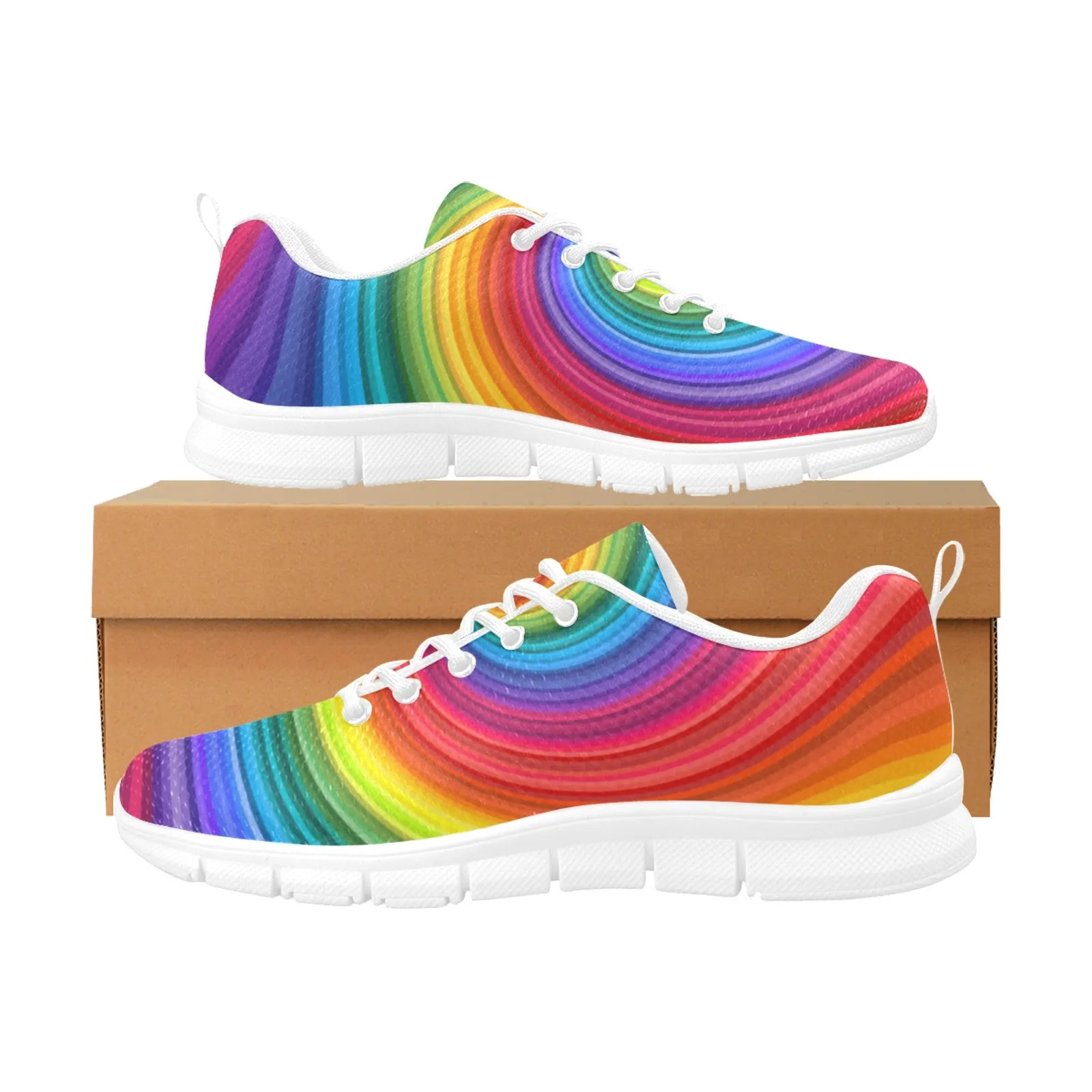 Rainbow Twirl Women's Breathable Sneakers